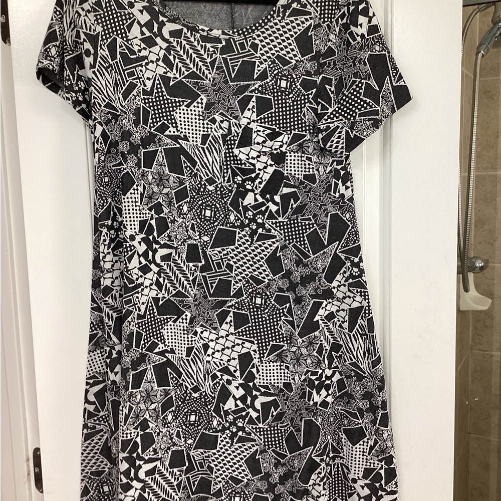 LuLaRoe Black and White A-line Mini Dress